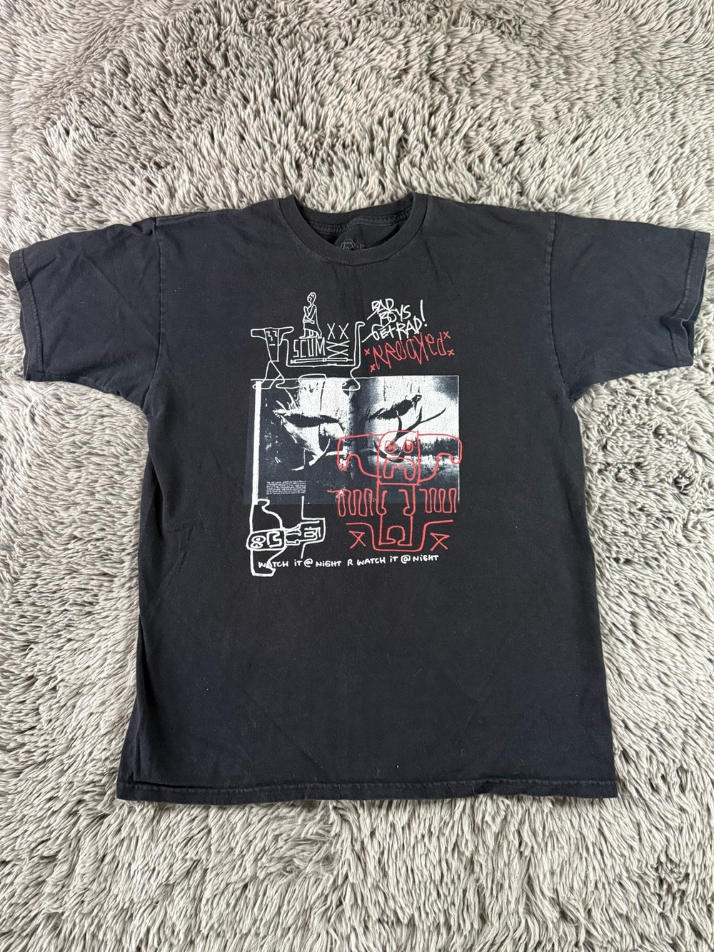 Krooked Graphic T Shirt Black Streetwear Skate Punk Tee Men’s Medium